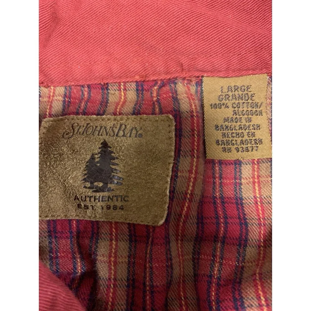 St. John's Bay Heavy Plaid‎ Lined Button Up Jacket Size L